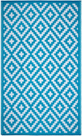 Fh Home Outdoor Rug - Waterproof, Fade Resistant, Reversible - Premium Recycled Plastic - Geometric - Patio, Porch, Deck, Balcon