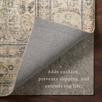 Loloi Loloi-Grip Rug Pad, Fpad2 Grey, 2'-0'' X 12'-0'', 13'' Thick, Gray, 1/8 Inch, Reversible, Soft, Cushion, Low Profile, Hard