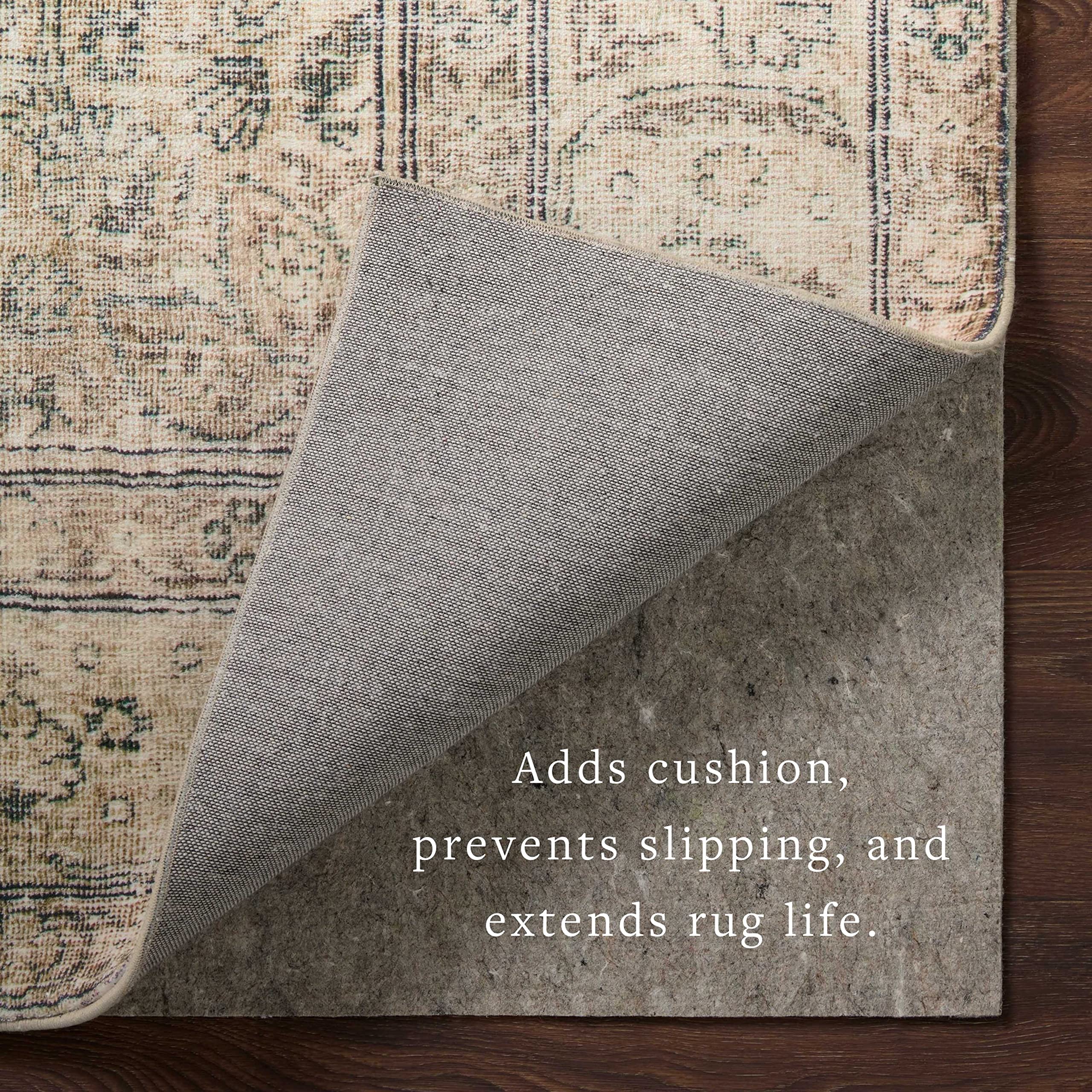 Loloi Loloi-Grip Rug Pad, Fpad2 Grey, 2'-0'' X 12'-0'', 13'' Thick, Gray, 1/8 Inch, Reversible, Soft, Cushion, Low Profile, Hard