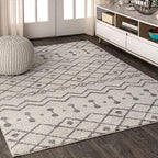 JONATHAN Y MOH208B-4 Aksil Moroccan Beni Souk Indoor Farmhouse Area-Rug Bohemian Minimalistic Geometric Easy-Cleaning Bedroom Ki