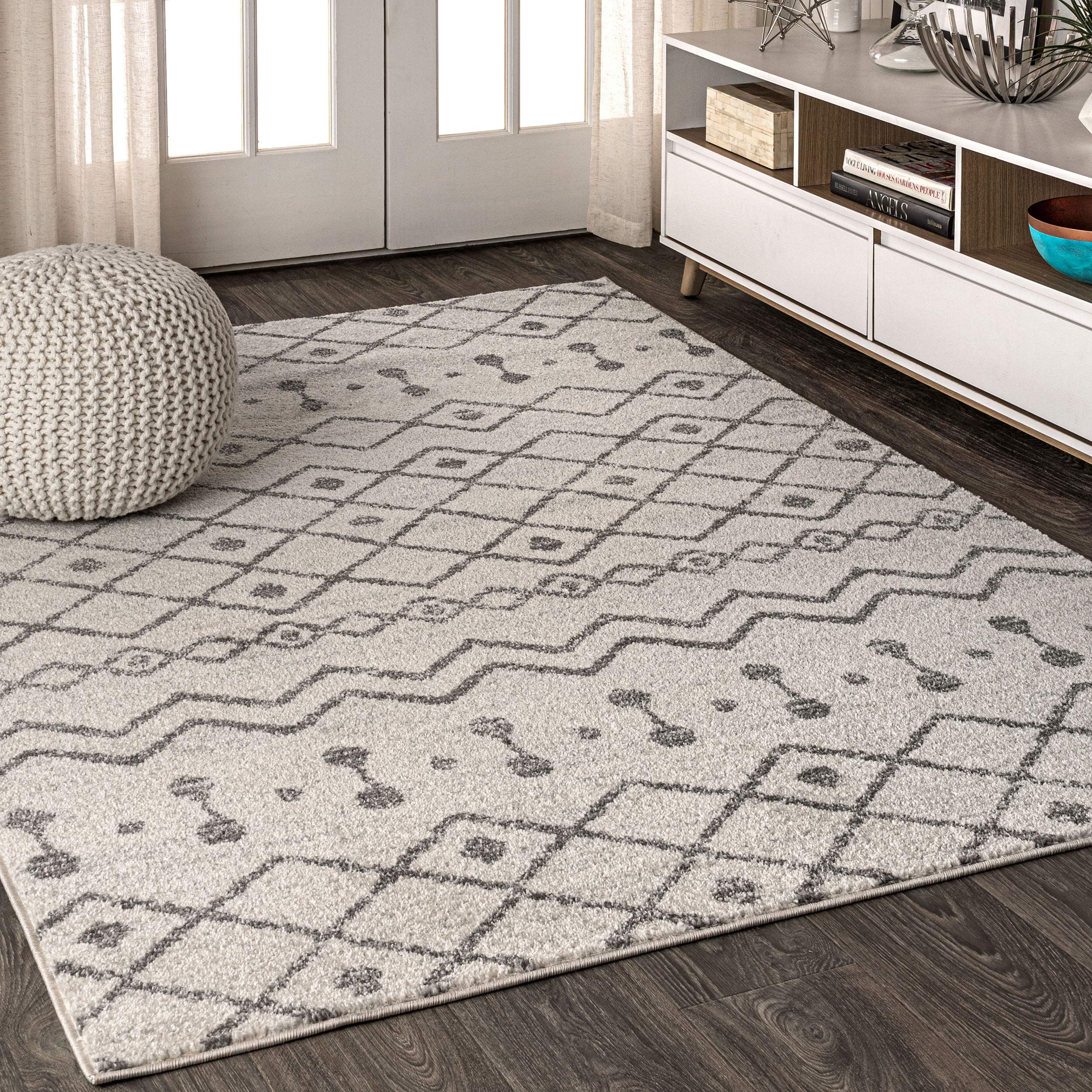 JONATHAN Y MOH208B-4 Aksil Moroccan Beni Souk Indoor Farmhouse Area-Rug Bohemian Minimalistic Geometric Easy-Cleaning Bedroom Ki