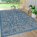 Jonathan Y Smb100B-8 Tela Bohemian Textured Weave Floral Indoor/Outdoor Navy/Gray 8 Ft. X 10 Ft. Area-Rug, Coastal,Easy-Cleaning,Hightraffic,Livingroom,Backyard, Non Shedding