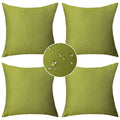 Demetex Outdoor Pillow Covers 18X18 Set Of 4 Green Waterproof Pillow Case Square Decorative Throw Pillow Covers For Patio Furnit