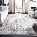 SAFAVIEH Evoke Collection 4 x 6 Ivory/Grey EVK220D Shabby Chic Oriental Medallion Non-Shedding Living Room Bedroom Accent Rug