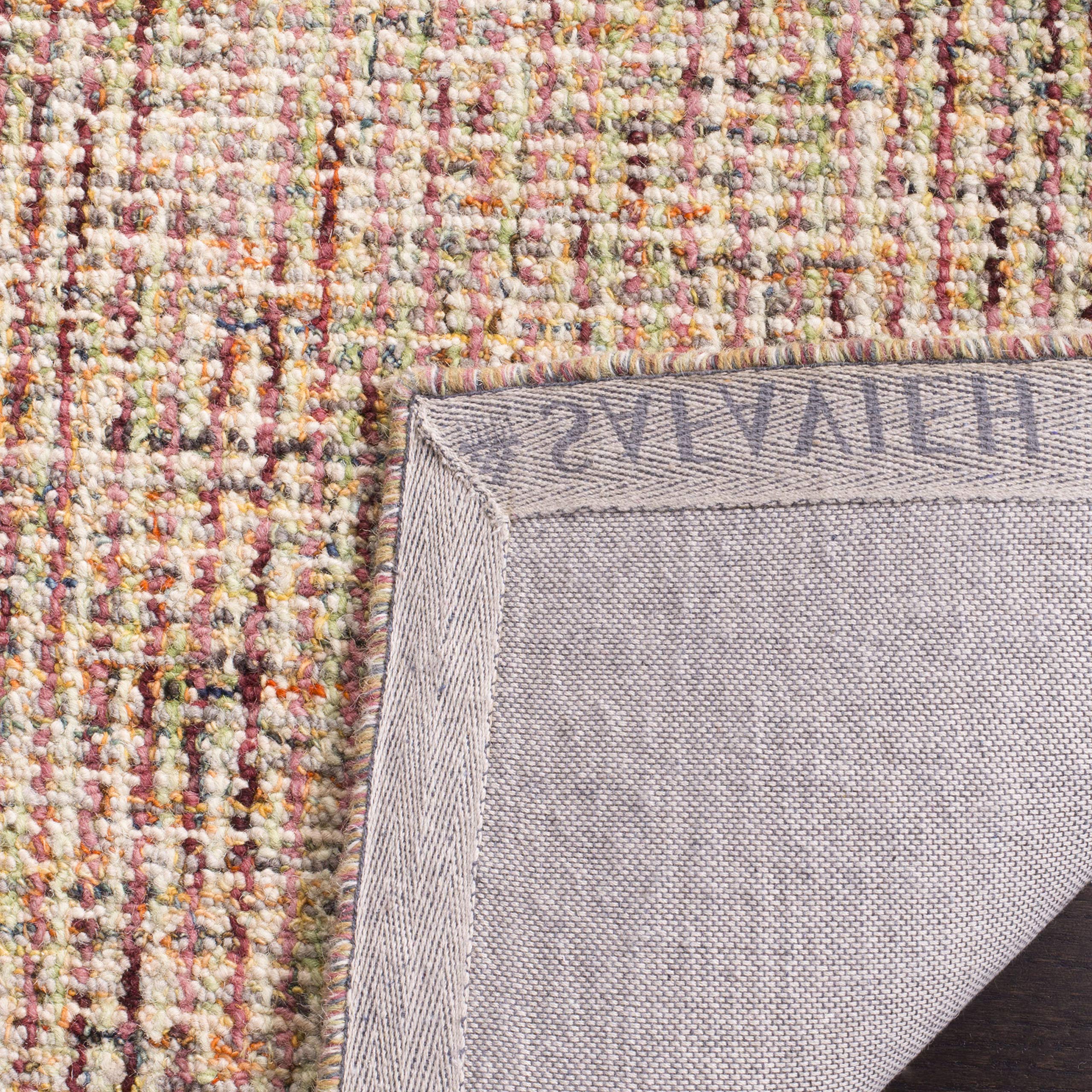 Safavieh Abstract Collection 6' Square Beige / Rust Abt468A Handmade Premium Wool Area Rug