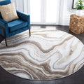 SAFAVIEH Craft Collection 53 Round Gold / Grey CFT819D Modern Abstract Non-Shedding Dining Room Entryway Foyer Living Room Bedr