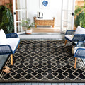 Safavieh Courtyard Collection 8' X 10' Black/Beige Cy6918 Trellis Indoor-Outdoor Waterproof Easy-Cleaning Patio Backyard Mudroom