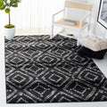 SAFAVIEH Adirondack Collection Area Rug - 51 x 76, Black & Ivory, Modern Diamond Distressed Design, Non-Shedding & Easy Care, 