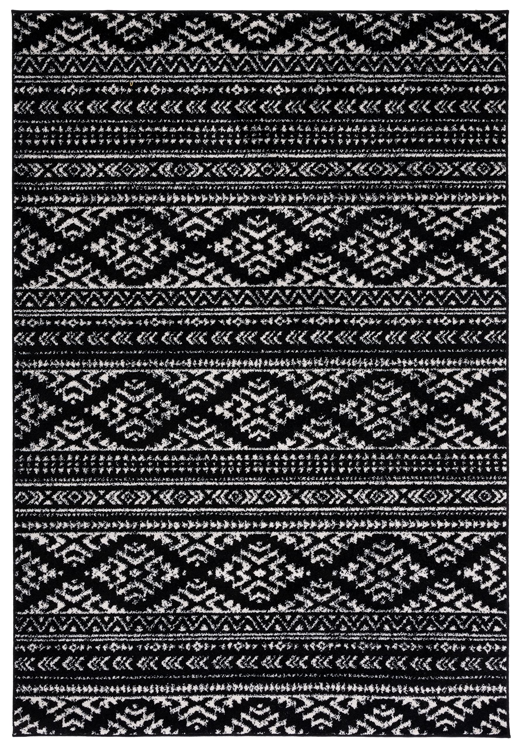 SAFAVIEH Tulum Collection Accent Rug - 2 x 4, Black & Ivory, Moroccan Boho Tribal Design, Non-Shedding & Easy Care, Ideal for 