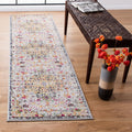 SAFAVIEH Madison Collection Runner Rug - 22 x 18, Grey & Gold, Boho Chic Medallion Distressed Design, Non-Shedding & Easy Care