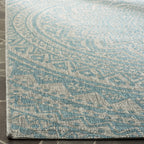 Safavieh Courtyard Collection 2' 3' X 16' Light Grey / Aqua Cy8734 Indoor/ Outdoor Easy Cleaning Patio Backyard Mudroom Runner Rug