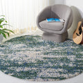 SAFAVIEH Berber Shag Collection Area Rug - 67 Round, Green & Beige, Modern Abstract Design, Non-Shedding & Easy Care, 1.2-inch 