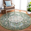 SAFAVIEH Madison Collection 3 Round Green / Turquoise MAD447Y Boho Chic Medallion Distressed Non-Shedding Dining Room Entryway 