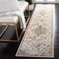 SAFAVIEH Crystal Collection Runner Rug - 22 x 7, Light Blue & Grey, Medallion Distressed Design, Non-Shedding & Easy Care, Ide