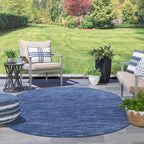 Nourison Essentials Indoor/Outdoor Navy Blue 6' X 9'Oval Area Rug, Easy Cleaning, Non Shedding, Bed Room, Living Room, Dining Room, Backyard, Deck, Patio (6X9 Oval)