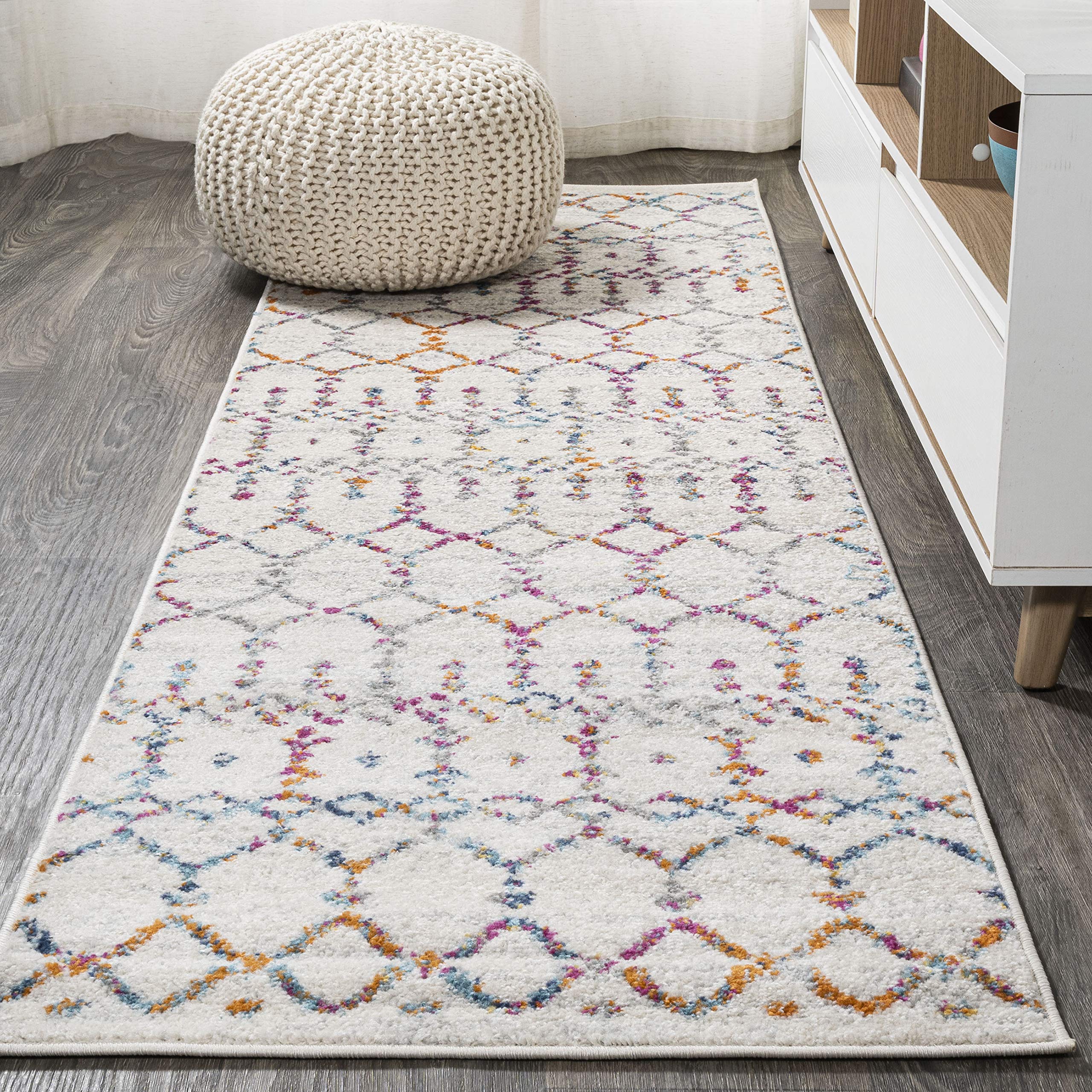 JONATHAN Y MOH101E-210 Moroccan Hype Boho Vintage Diamond Indoor Area-Rug Bohemian Easy-Cleaning Bedroom Kitchen Living Room Non