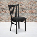 Flash Furniture HERCULES Series Black School House Back Metal Restaurant Chair - Black Vinyl Seat