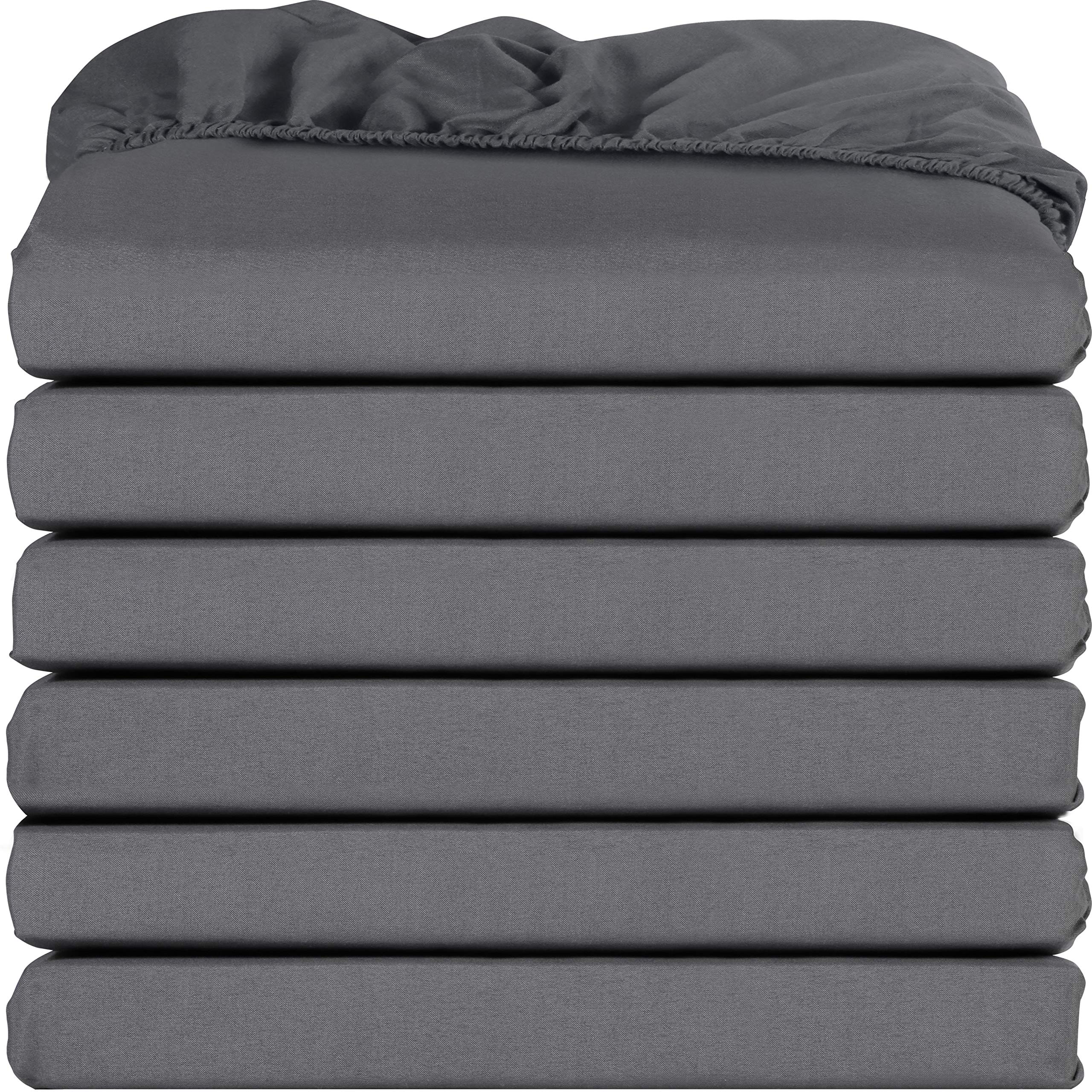Utopia Bedding Twin Xl Fitted Sheets - Pack Of 6 Bottom Sheets - Soft Brushed Microfiber - Deep Pockets, Wrinkle, Shrinkage & Fa