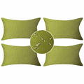 Demetex 12X20 Pillow Covers Outdoor Set Of 4 Fall Decorative Lumbar Waterproof Throw Pillows For Couch Bed, 30X50 Cm, Grass Gree