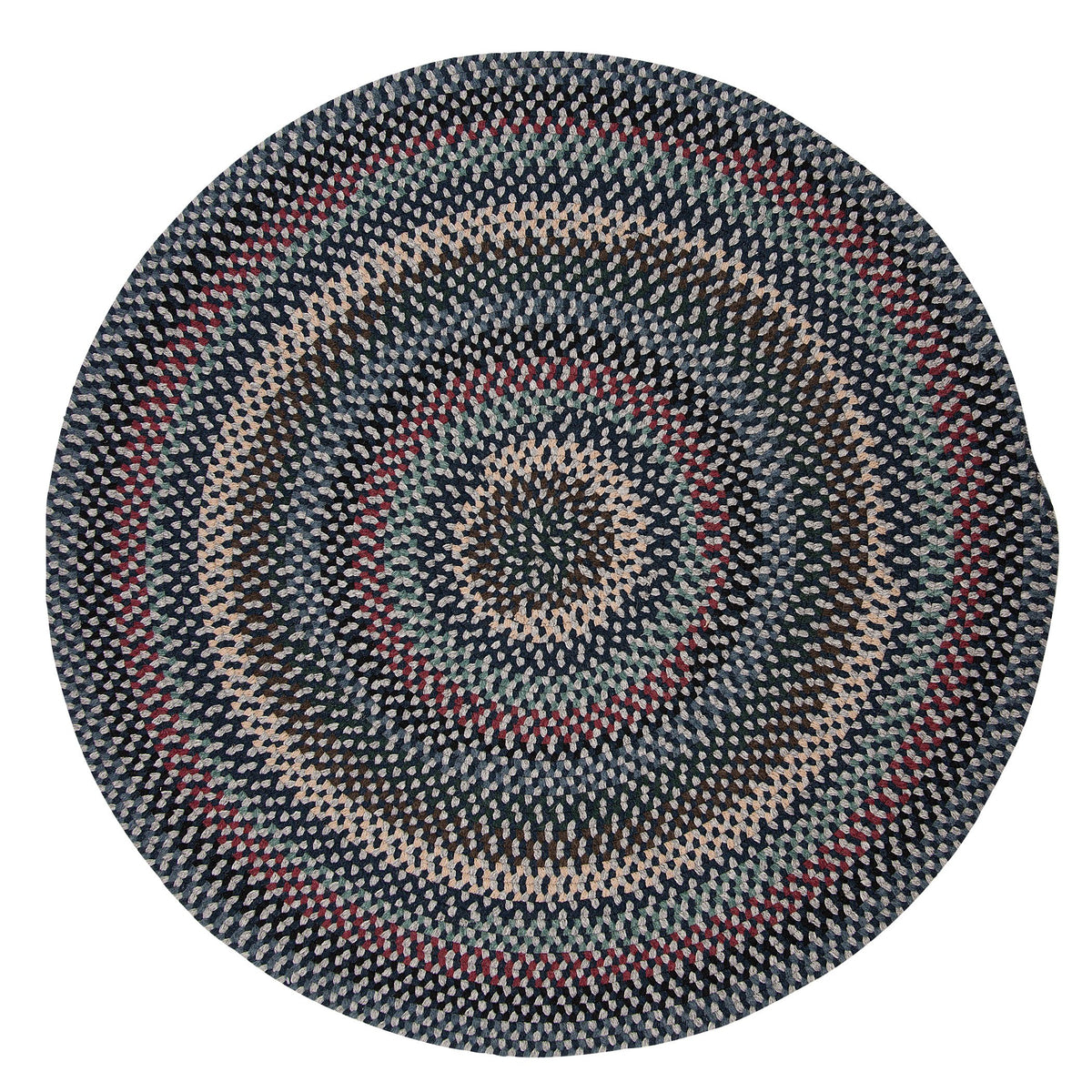 Boston Common Polypropylene Braided Round Rug, 12-Feet, Winter Blues