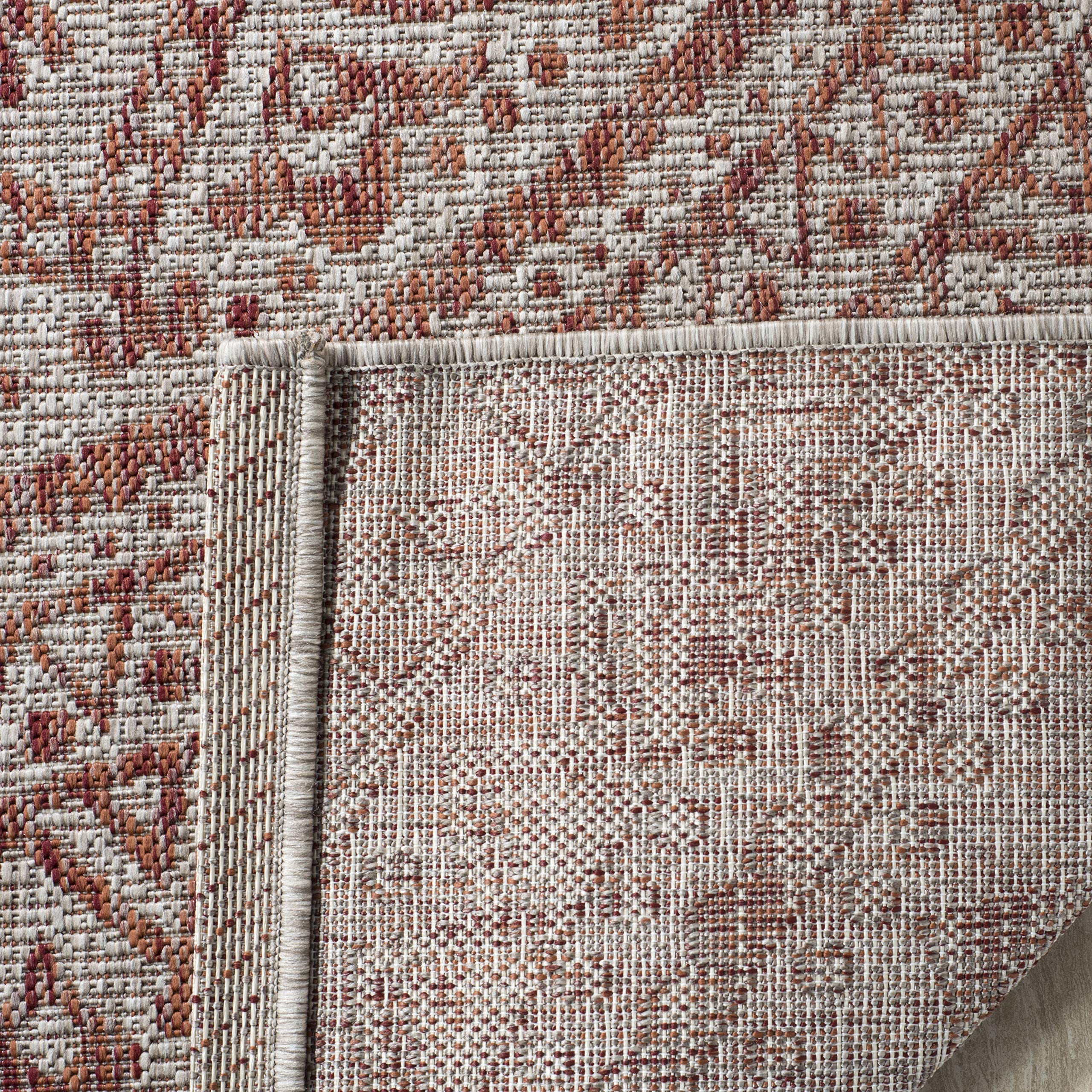 Safavieh Courtyard Collection 6'7' X 9'6' Light Beige/Terracotta Cy8734 Indoor/ Outdoor Waterproof Easy Cleaning Patio Backyard Mudroom Area Rug