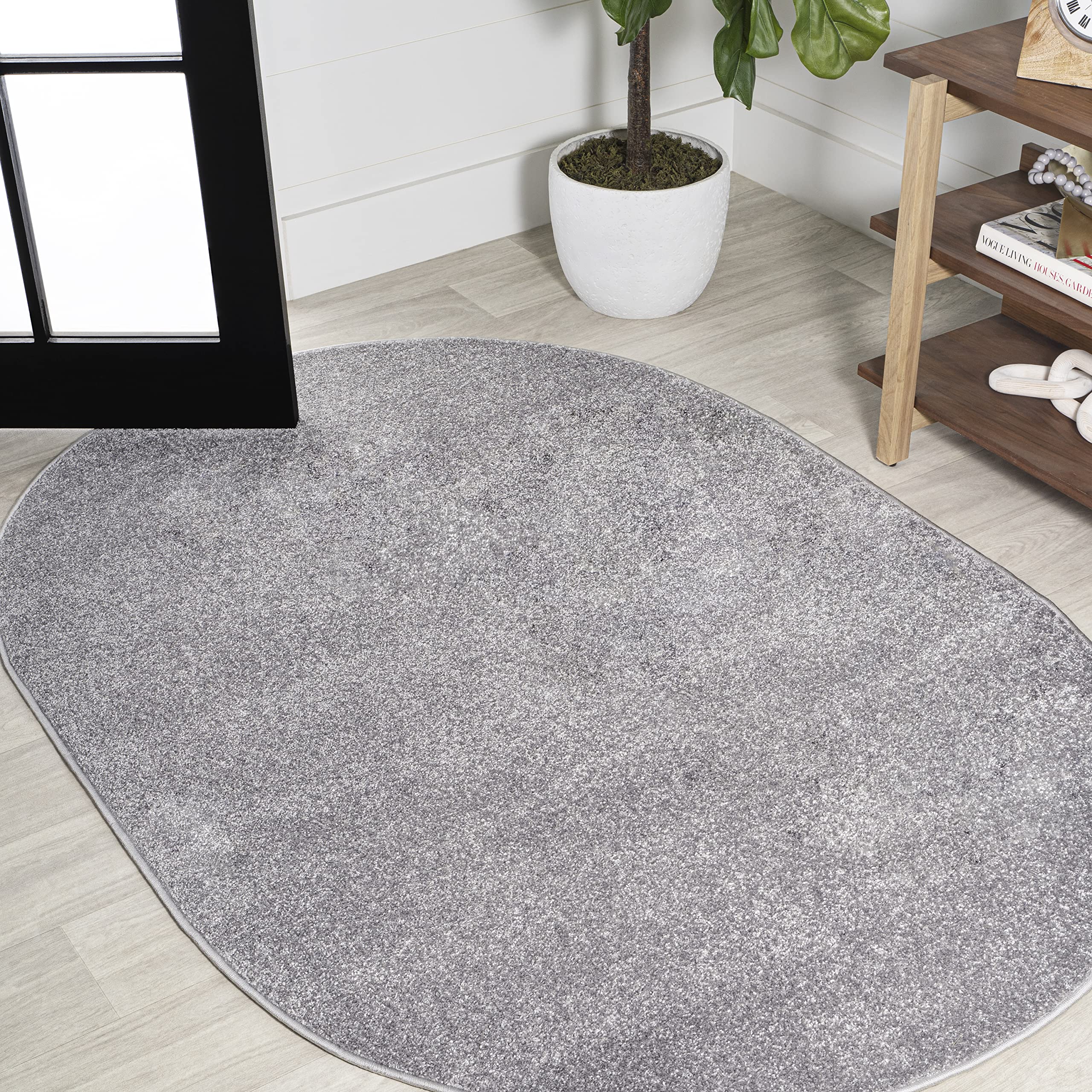JONATHAN Y SEU100A-5OV Haze Solid Low-Pile Indoor Area Rug, Coastal, Bohemian, Minimalist, Classic, Casual for Bedroom,Kitchen,L