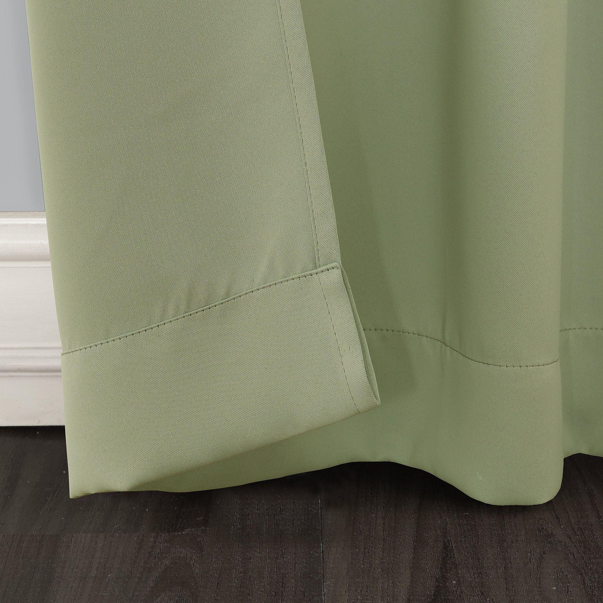 Sun Zero Easton Energy Saving Blackout Grommet Curtain Panel, 40' X 95', Sage Green