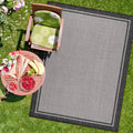 Camilson Indoor Outdoor Rug, 6X9 Bordered Grey Modern Area Rugs For Indoor And Outdoor Patios, Kitchen And Hallway Mats, Washabl