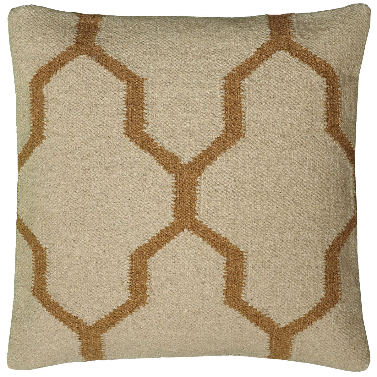 Rizzy Home T05988 Decorative Pillow, 18&quot;X18&quot;, Neutral/Orange/White