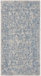 Safavieh Courtyard Collection Accent Rug - 2'3' X 5', Grey & Navy, Non-Shedding & Easy Care, Indoor/Outdoor & Washable-Ideal For Patio, Backyard, Mudroom (Cy8680-36812)