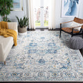SAFAVIEH Madison Collection Area Rug - 8 x 10, Turquoise & Ivory, Snowflake Medallion Distressed Design, Non-Shedding & Easy C