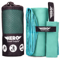 Hero Microfiber Towel for Travel, Camping, Backpacking, Beach, Gym - 24       x 48       (Includes Bonus Washcloth)