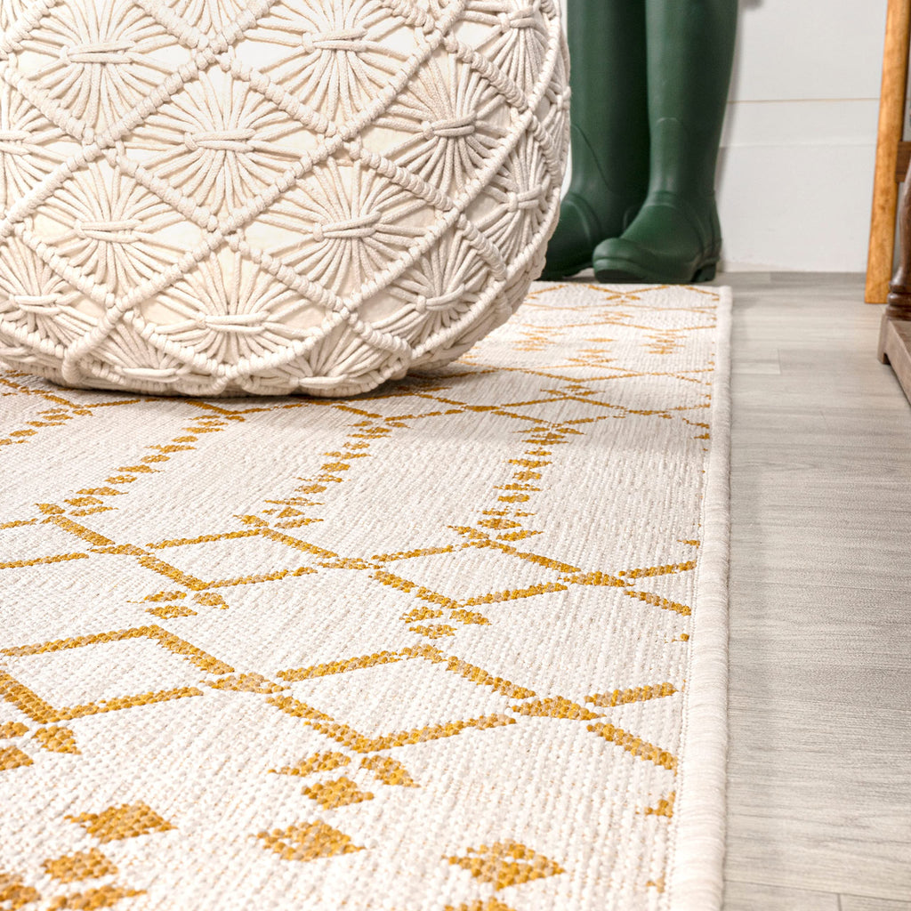 Jonathan Y Smb108J-5R Ourika Moroccan Geometric Textured Weave Indoor Outdoor -Area Rug, Coastal, Bohemian, Modern Easy-Cleaning