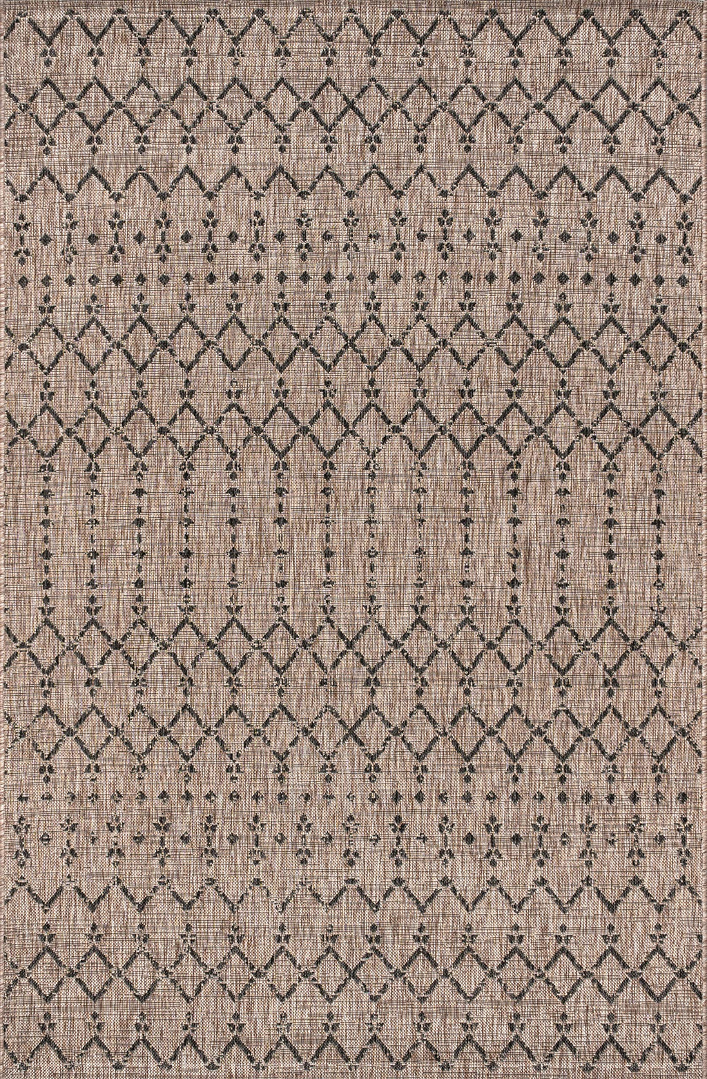 Jonathan Y Smb108D-3 Ourika Moroccan Geometric Textured Weave Indoor Outdoor -Area Rug, Bohemian, Rustic, Scandinavian Easy-Cleaning,Bedroom,Kitchen,Backyard,Patio,Non Shedding, Natural/Black, 3 X 5