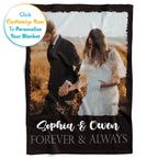 Ships Next Day, Custom Blanket With Picture And Text - Printed In Usa, Personalized Photo Blanket With Text (Fleece 50X60)