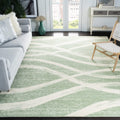 SAFAVIEH Adirondack Collection Area Rug - 10 x 14, Sage & Cream, Modern Wave Distressed Design, Non-Shedding & Easy Care, Idea