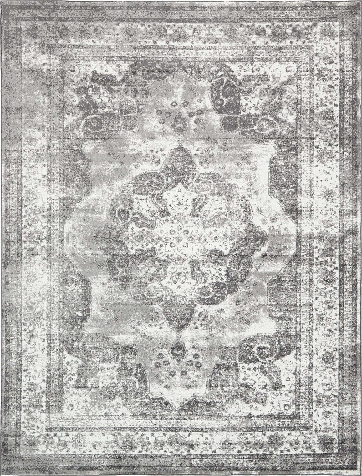Unique Loom Sofia Collection Area Rug - Salle Garnier (9 x 12 Rectangle, Gray/ Ivory)