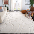 SAFAVIEH Florida Shag Collection Area Rug - 86 x 12, Creme & Creme, Non-Shedding & Easy Care, 1.2-inch Thick Ideal for High Tr