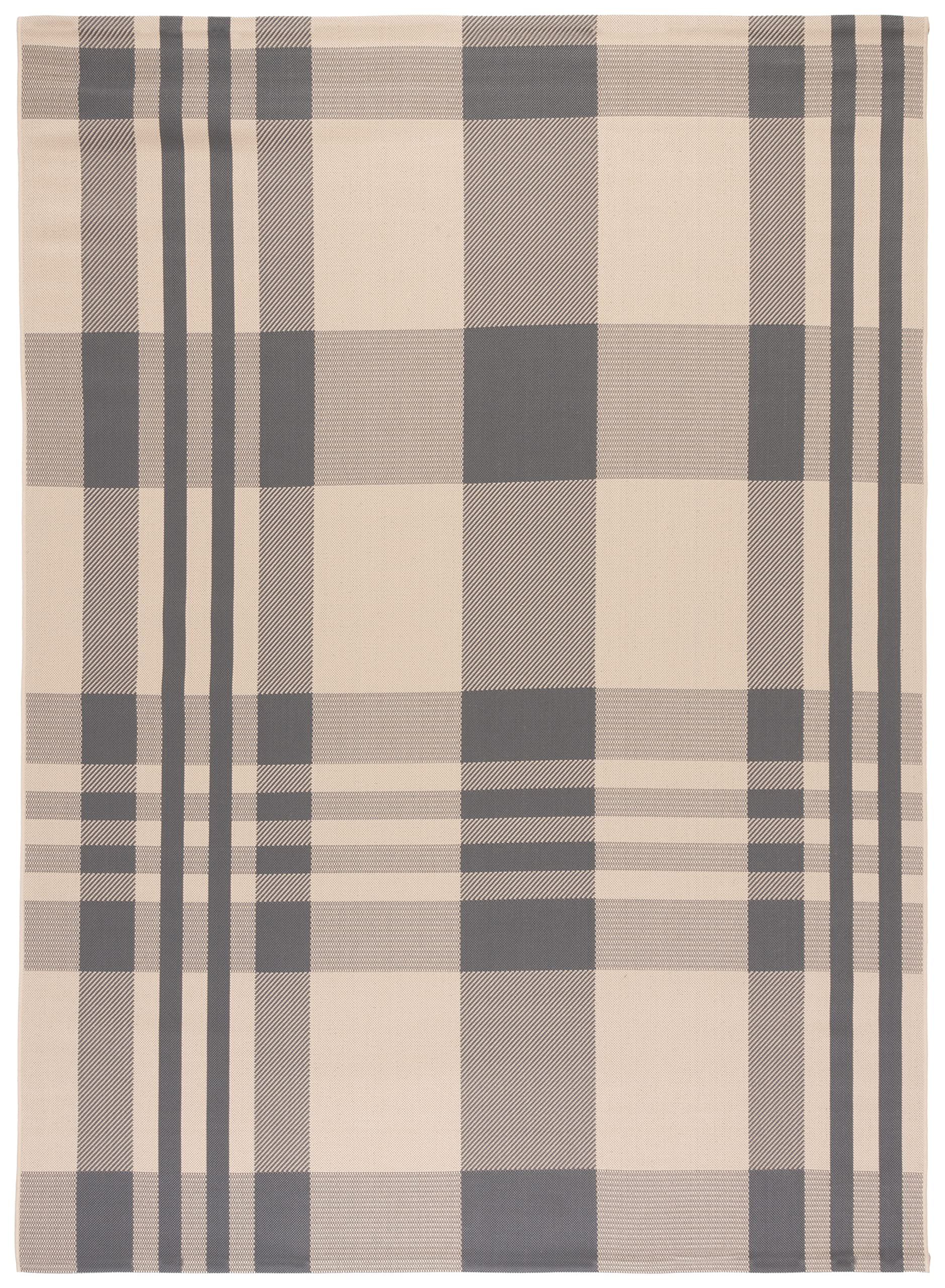 SAFAVIEH Courtyard Collection 8 x 11 Grey/Bone CY6201 Plaid Indoor/ Outdoor Waterproof Easy-Cleaning Patio Backyard Mudroom Ar