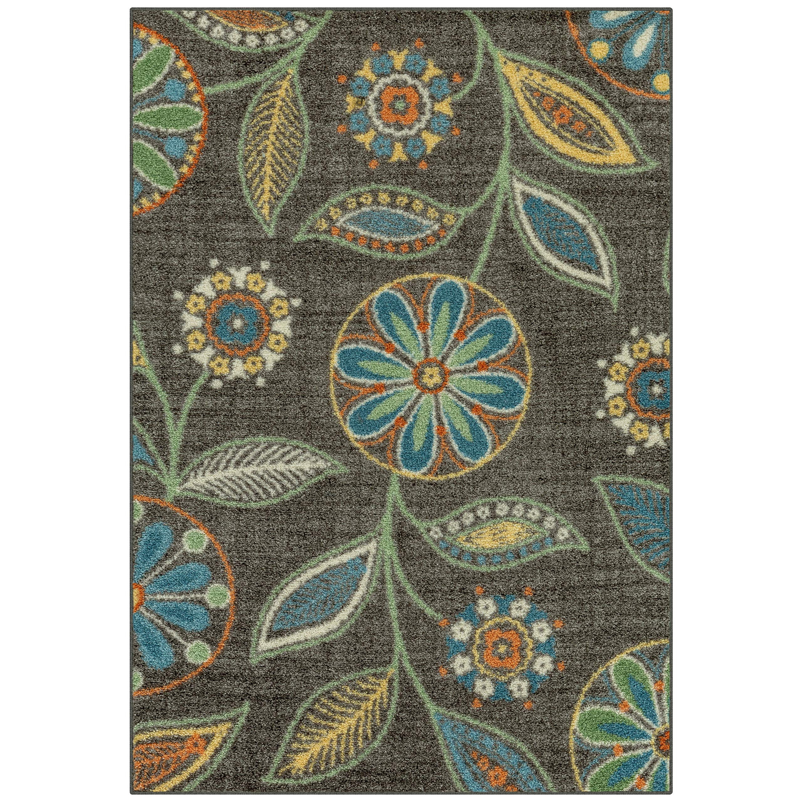 Maples Rugs Reggie Floral Area Rugs for Living Room & Bedroom [Made in USA], 34 x 5, Multi