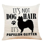 M-Qizi Decorative Papillon Pillow Cover - 18' X 18' Dog Pillow Cover, Papillon Gifts, Dog Home Decor, Dog Owner Gifts For Wome