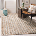 SAFAVIEH Natural Fiber Collection Area Rug - 8 x 10, Grey & Natural, Handmade Chunky Textured Jute 0.75-inch Thick, Ideal for 