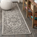 Jonathan Y Smb102D-210 Rozetta Boho Medallion Textured Weave Indoor Outdoor Area Rug Coastal Bohemian Rustic Glam Easy Cleaning Bedroom Kitchen Backyard Patio Non Shedding, 2 X 10, Gray/Black
