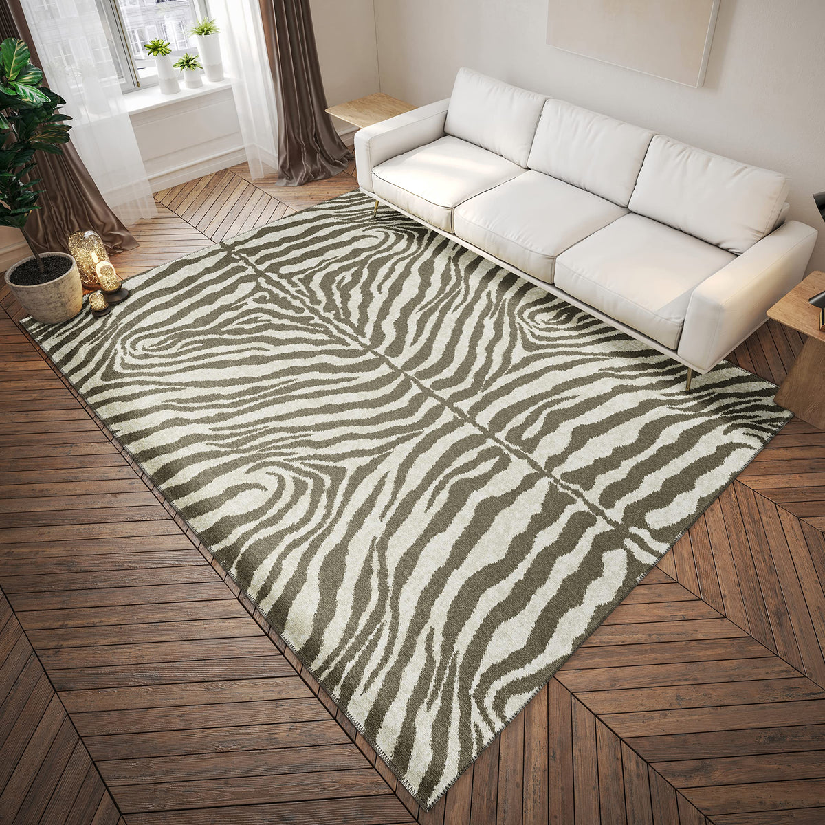 Addison Rugs Safari Asf31 Taupe Washable 9' X 12' Indoor Outdoor Area Rug, Easy Clean, Machine Washable, Non Shedding, Bedroom, Entry, Living Room, Dining Room, Kitchen, Patio Rug