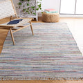 SAFAVIEH Rag Rug Collection Area Rug - 6 x 9, Grey & Multi, Handmade Boho Stripe Cotton, Ideal for High Traffic Areas in Livin