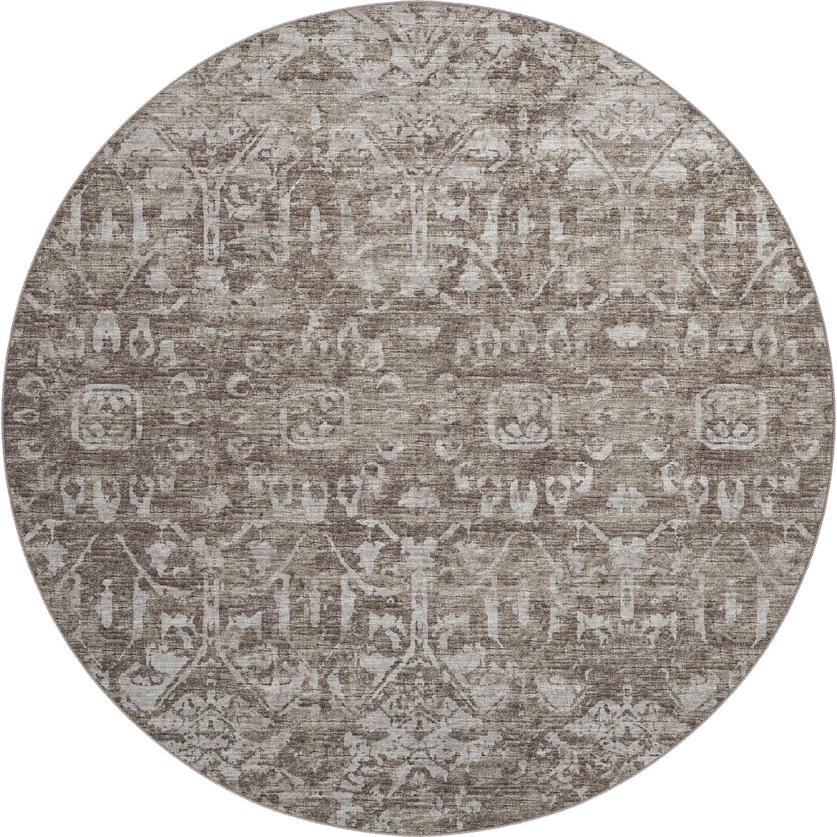 Aberdeen Ab1 Brown 8' X 8' Round Rug