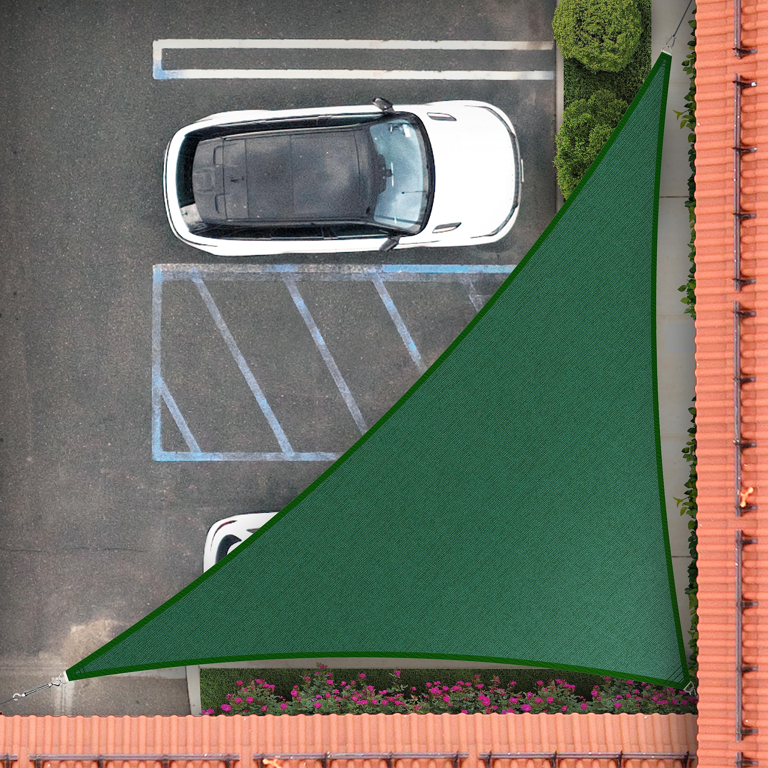 Royal Shade 16' X 17' X 23.3' Green Right Triangle Sun Shade Sail Order To Make Rstaprt10, Upf50+ 95% Uv Blockage, 200Gsm Commer