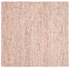 Safavieh Abstract Collection 6' Square Beige / Rust Abt468A Handmade Premium Wool Area Rug