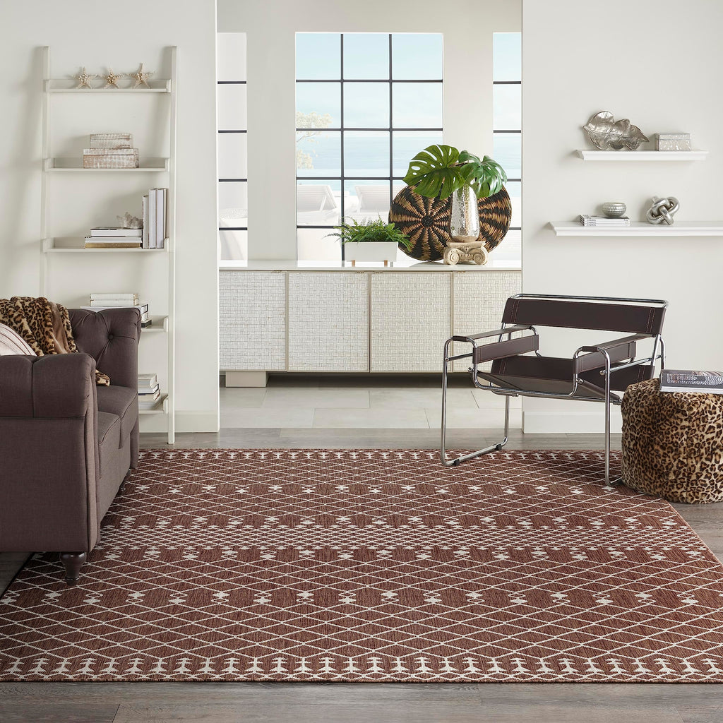 Nourison Positano Indoor/Outdoor Natural 9' X 12' Area Rug, Easy Cleaning, Non Shedding, Bed Room, Living Room, Dining Room, Backyard, Deck, Patio (9X12)
