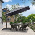 Purple Leaf 9 Feet Patio Umbrella Outdoor Cantilever Square Umbrella Aluminum Offset Umbrella With 360-Degree Rotation For Garde